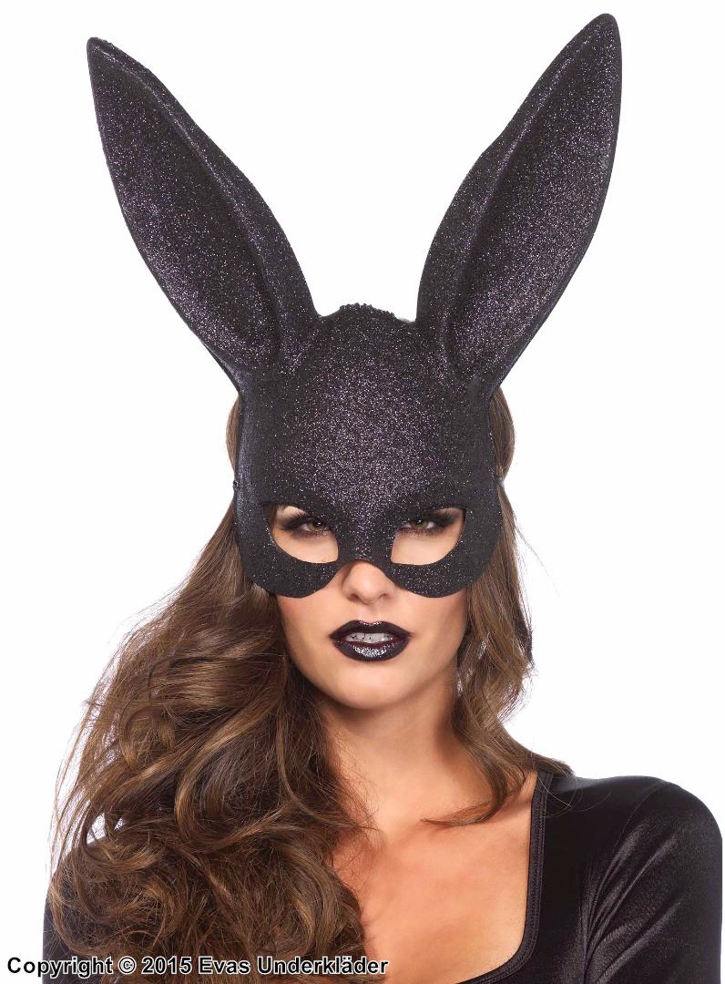 Female rabbit, costume mask, glitter, big ears